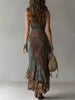 Zaira- Abito midi in stile boho con arricciature